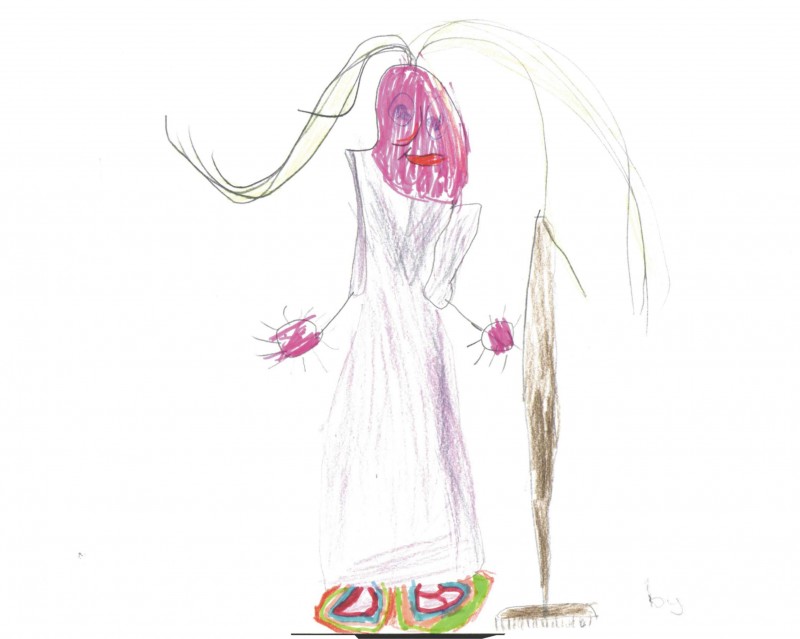 Martha sweeping up - by Mila