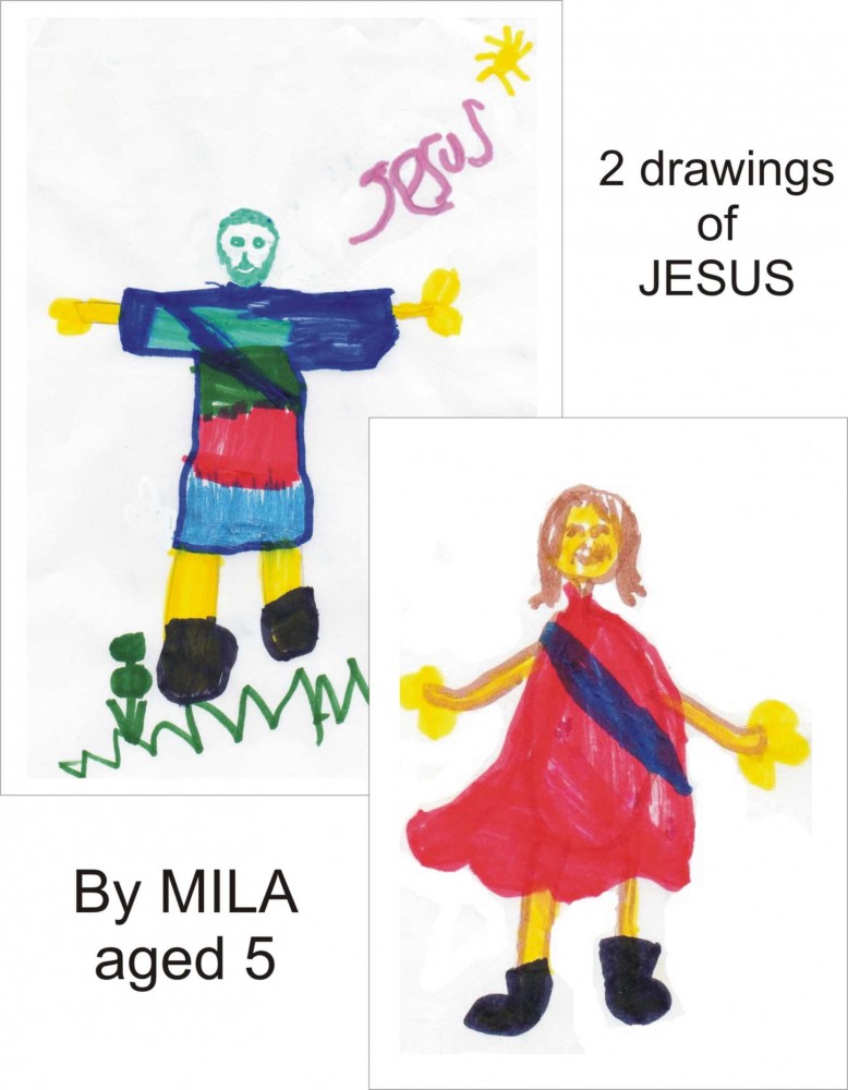 Drawings of Jesus by Mila, aged 5